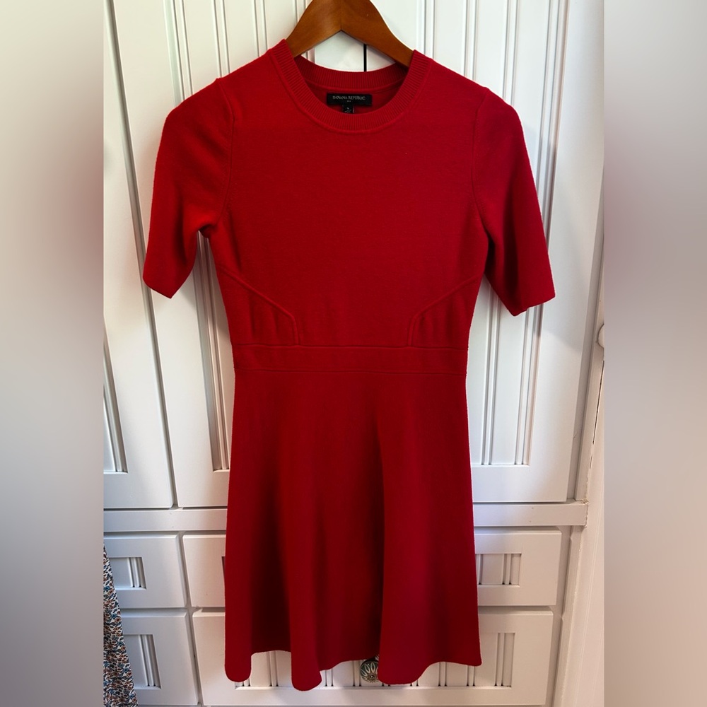 Banana Republic Vibrant Red Mini Dress